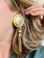 Gold Tassel Long Earrings