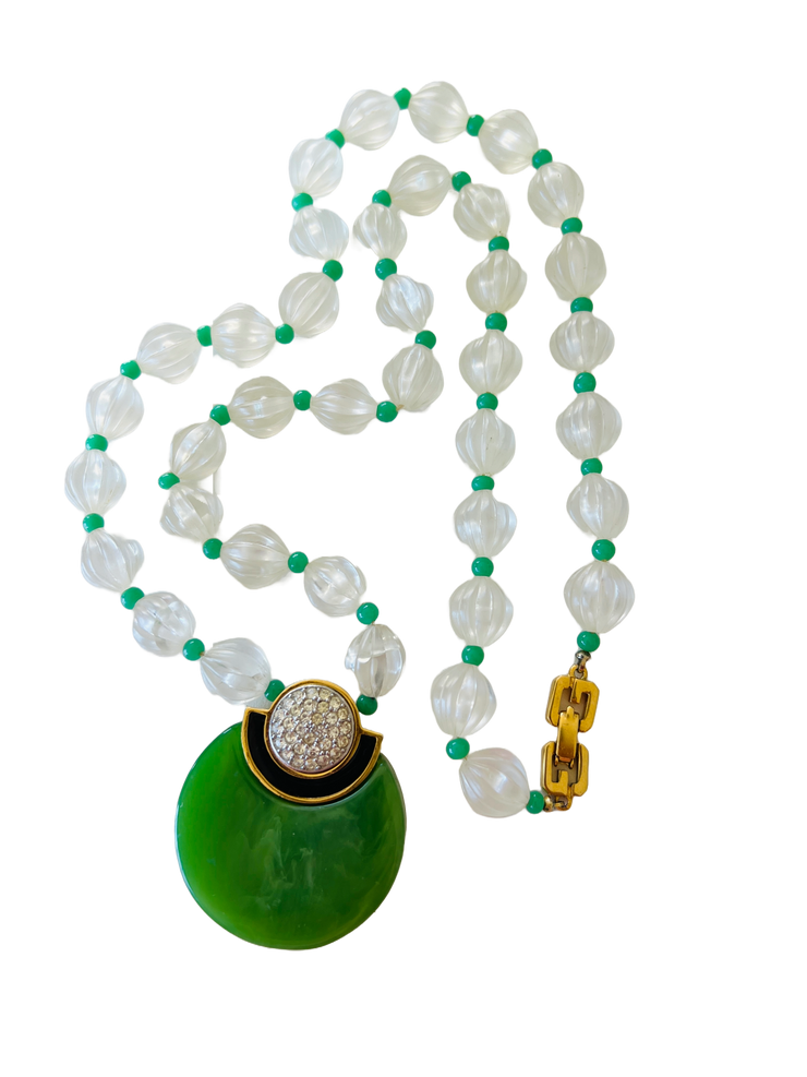 Art Deco Style Lucite Bead Necklace