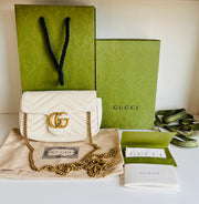 2022 Gucci Marmont White Mini Handbag