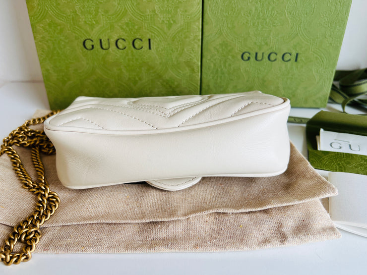 2022 Gucci Marmont White Mini Handbag