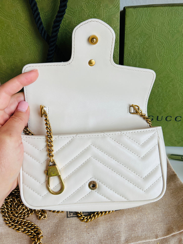 2022 Gucci Marmont White Mini Handbag