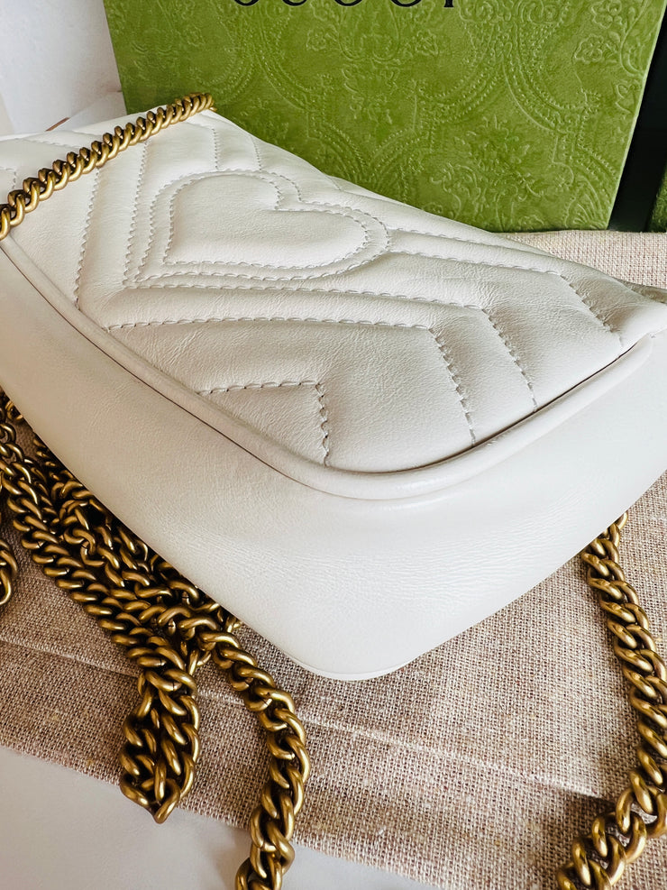 2022 Gucci Marmont White Mini Handbag