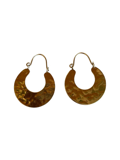 14K Hammered Hoop Earrings