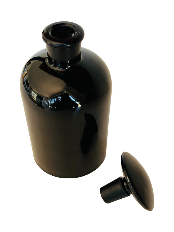 Mid Century Black Glass Perfume Bottle