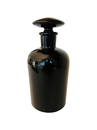 Mid Century Black Glass Perfume Bottle
