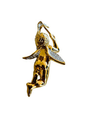 Cupid Gold Brooch