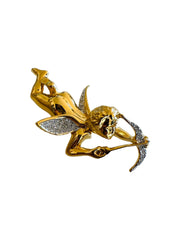 Cupid Gold Brooch