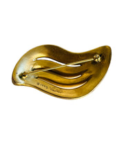 18k Gold Plate Modernist Brooch