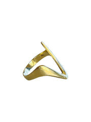 14k Chevron V Ring