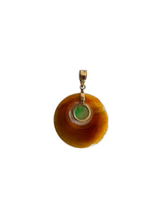 14k Agate Jade Charm Pendant