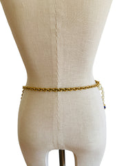 Faux Pearl Chain Pâte de Verre Necklace Belt