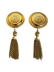 Gold Tassel Long Earrings