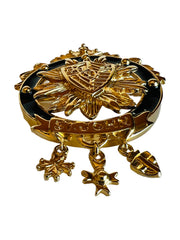 Coat of Arms Crest Black Enamel Brooch