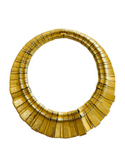 Jeweled Cabochon Egyptian Inspired Gold Collar Necklace