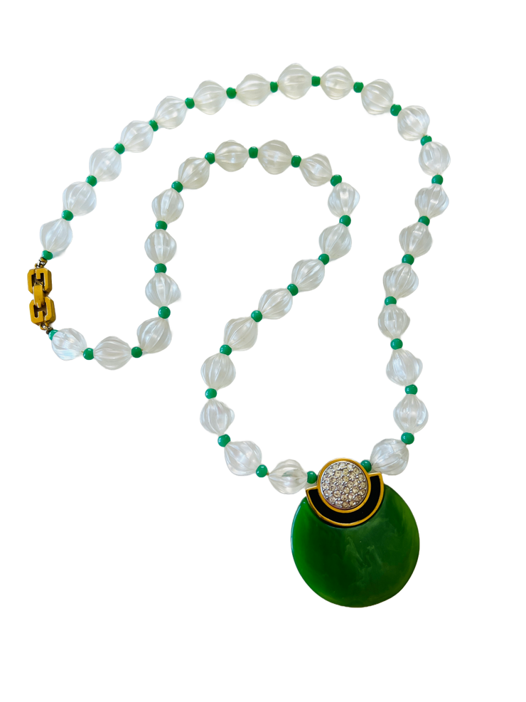 Art Deco Style Lucite Bead Necklace