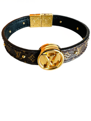 Louis Vuitton Monogram LV Circle Reversible Bracelet 2019 Ss, Black, 19 Inventory Confirmation Required