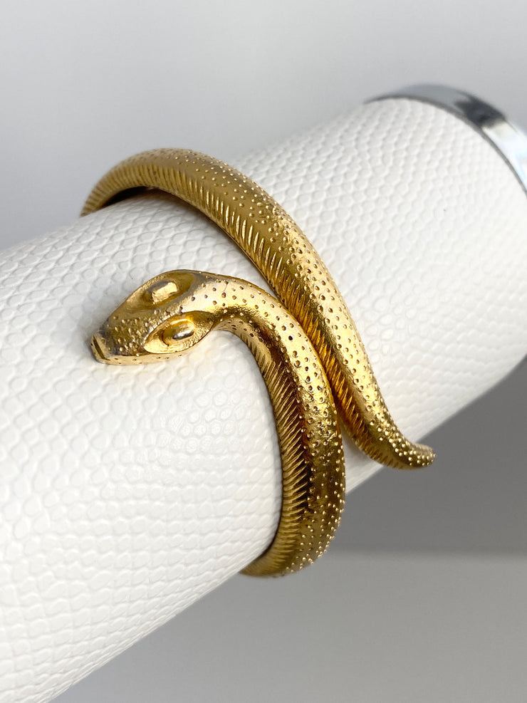 Classic Golden Color Snake Design Open Wrap Metal Arm Bangle - Temu