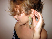 1980's Yellow Tassel Clip Earrings